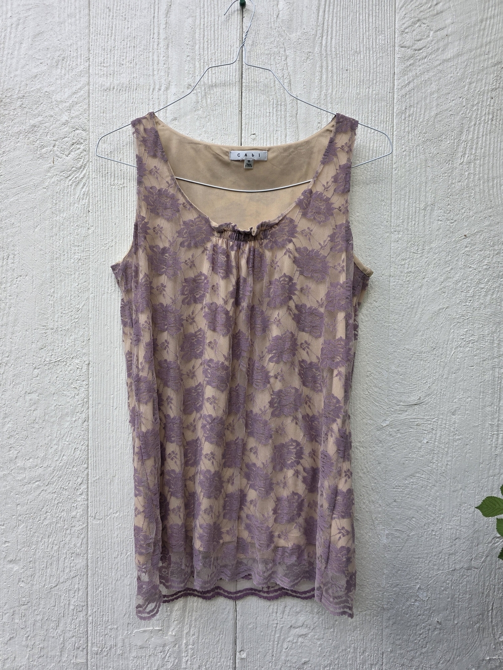 Cabi Lace Floral  Overlay Tank Top Size Medium Cottagecore